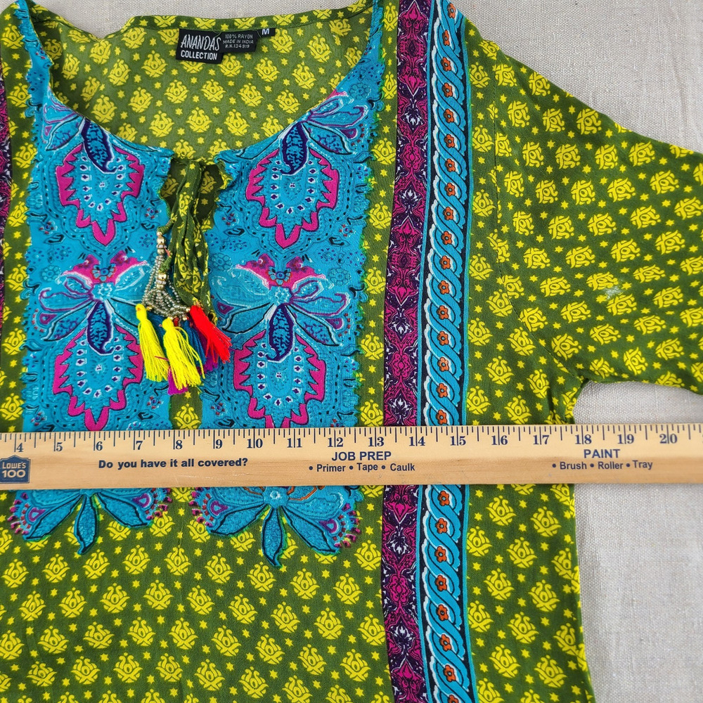 Anandas Collection Multicolor Tunic Top Beaded Ta… - image 8